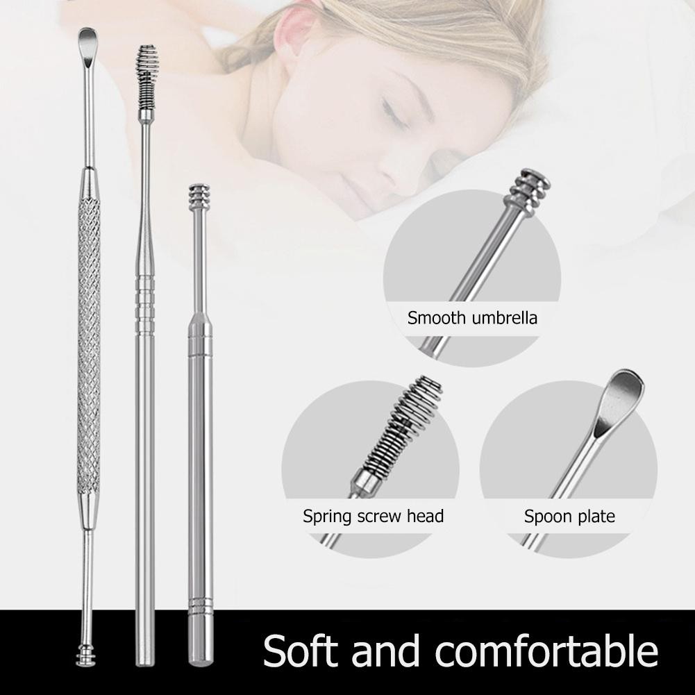 7pcs/set Ear Cleaner Wax Collectors Earpick Wax Remover Curette Through Ear Cleaner Spoon Ear Care Clean Tool