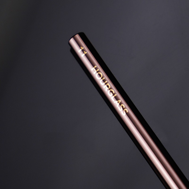 Hourglass No.11 Synthetic Shadow Smoky Liner Cosmetic Tool Deatiled Smudge Corrector Makeup Brush Eye Dark Bronze Metal Handle