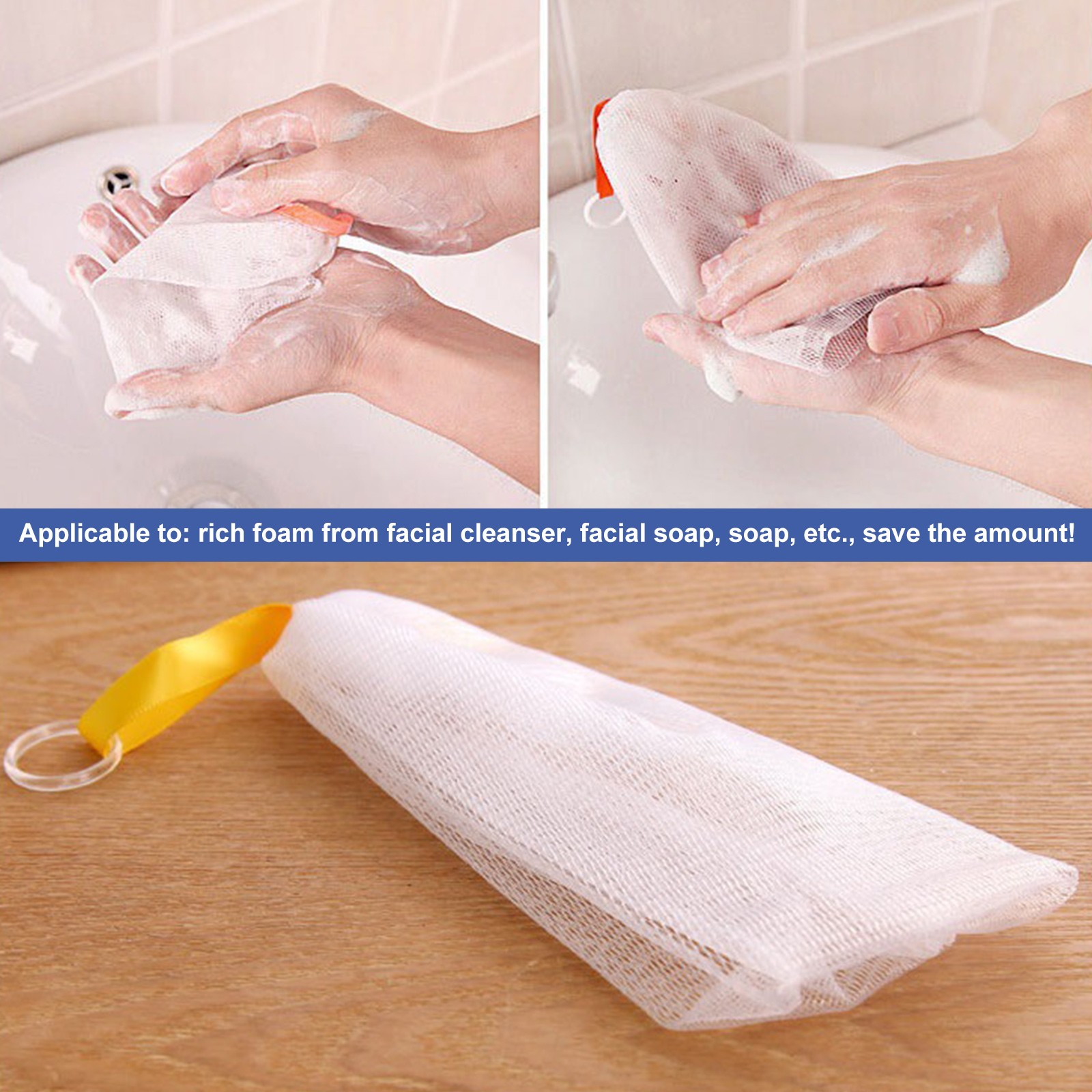 Cleaning Mesh Foaming Bag Portable Hang Soap Saver Bag Bath Shower Foam Mesh Net Cleansing Delicate Mesh Foam