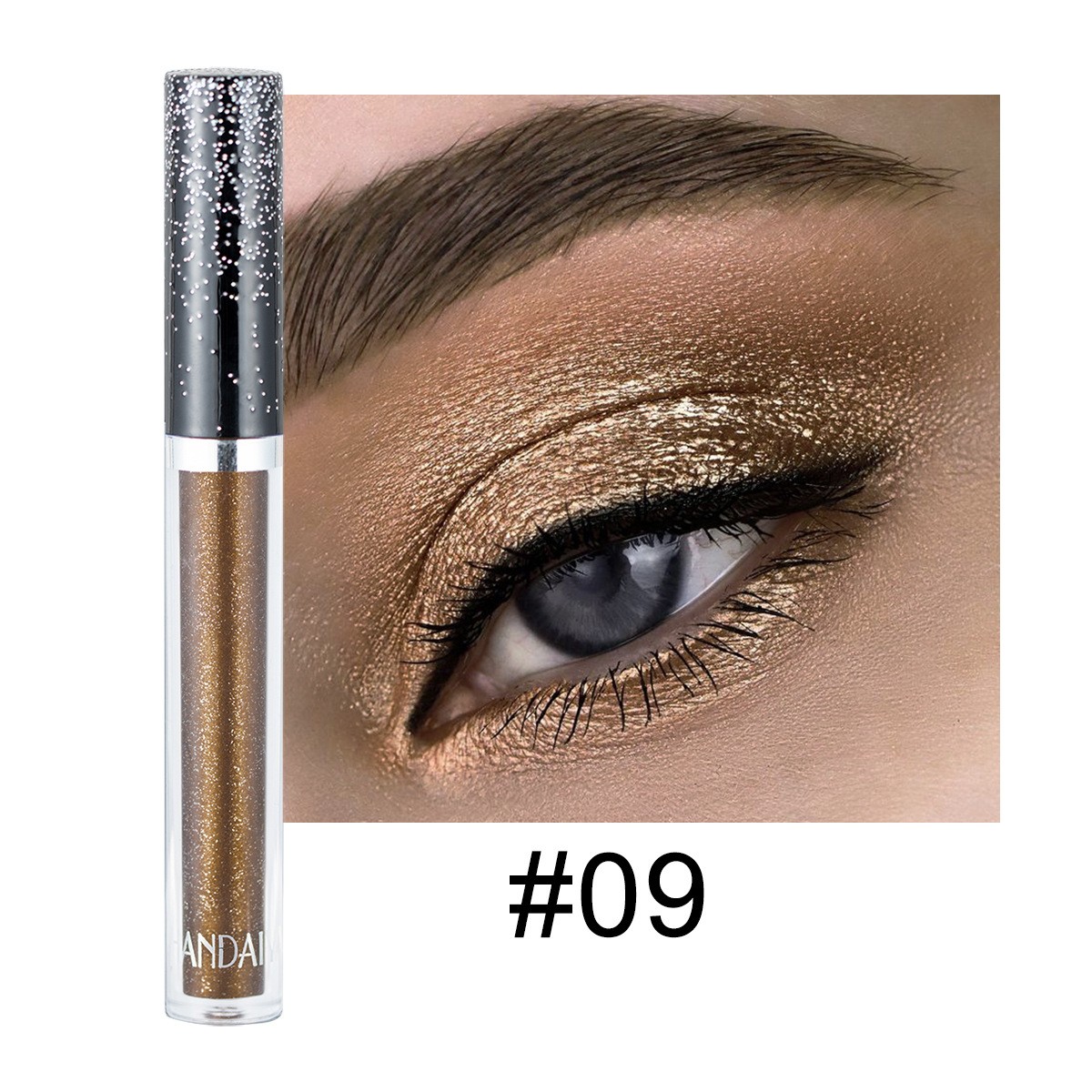 New Golden Shiny Liquid Eyeshadow Metallic Diamond Glitter Eyeshadow Palette Lasting Shimmer Pigmented Eye Shadow Cosmetics 1pc