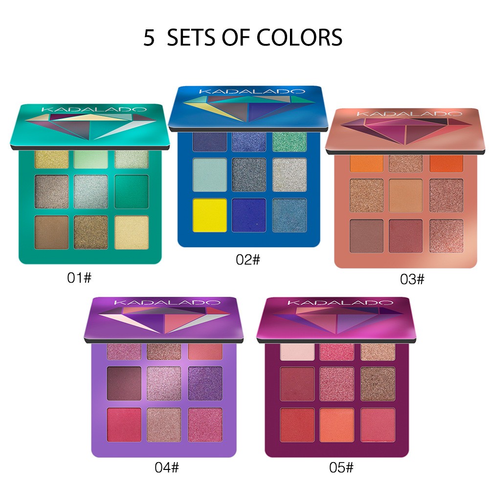 New Charming Glitter Diamond Eyeshadow Palette 9 Colors Make up Palette Matte Shimmer Pigmented Eye Shadow