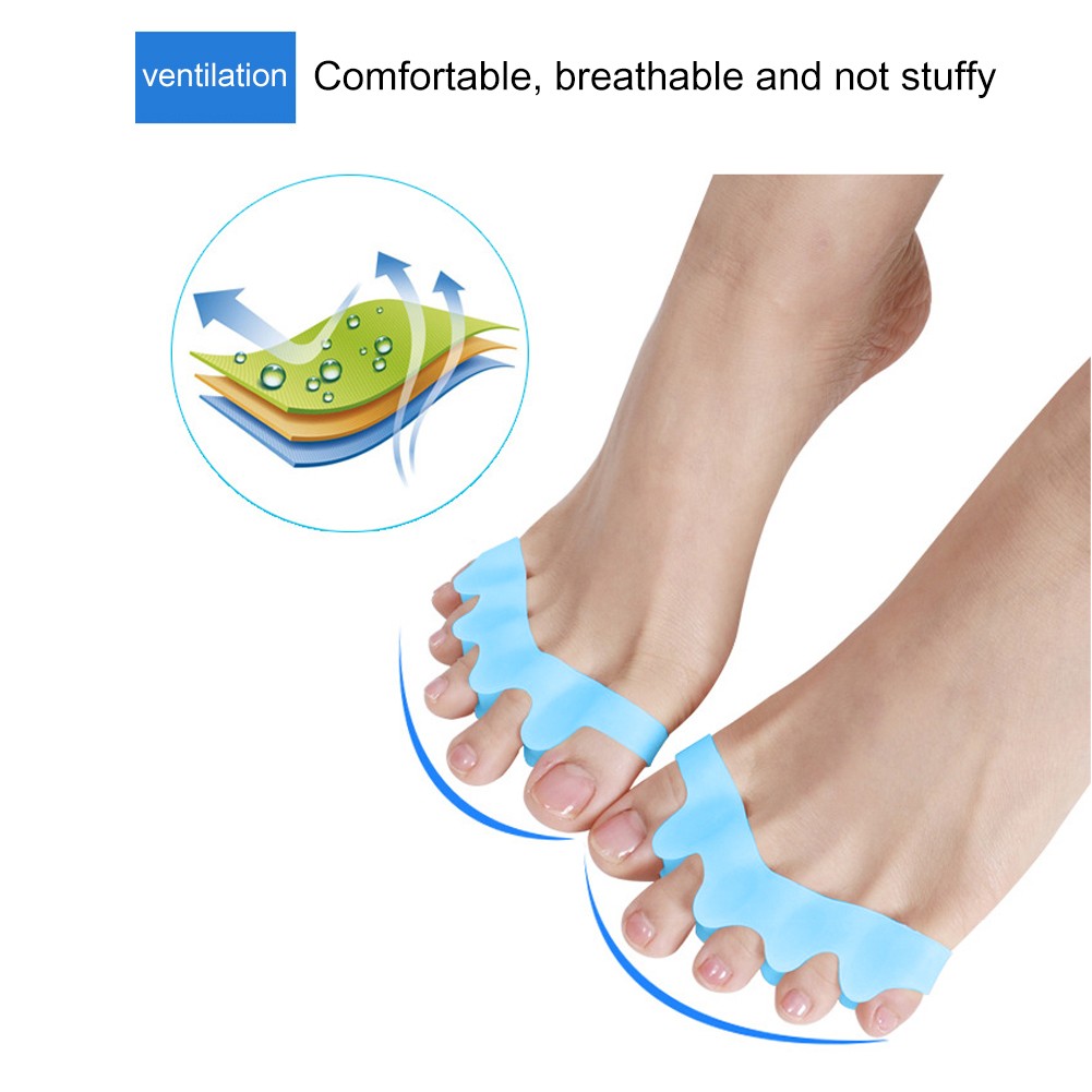 1 Pair Toe Separator Five Holes Hallux Valgus Corrector Orthopedic Hammer Straightener Spreader Foot Care Therapy Tool