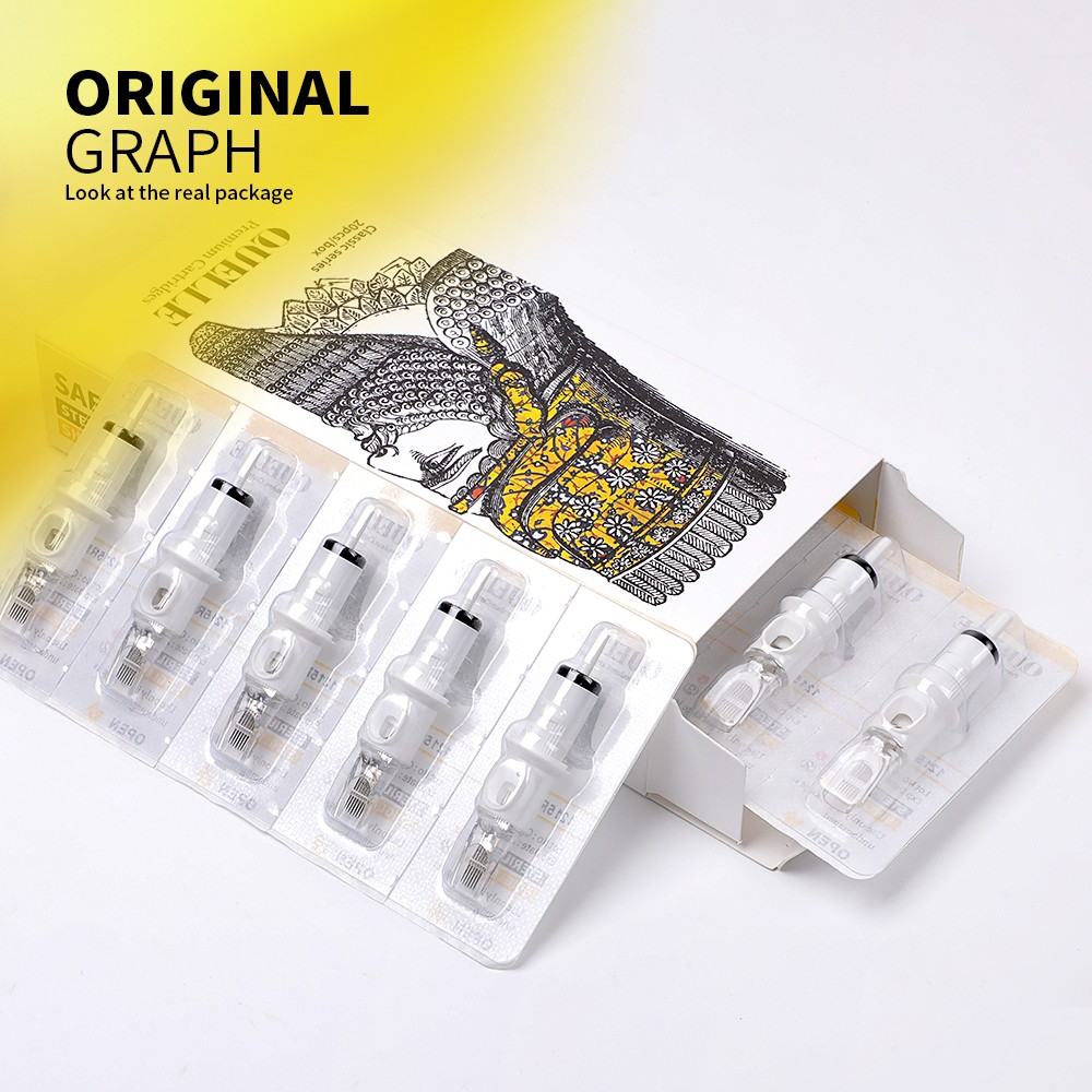 Quelle White Cartridge Tattoo Needles Revolution Round Liner #12 0.35mm #10 Needles 1201RL 1203 1205 1207 1209 1211 1214 20pcs