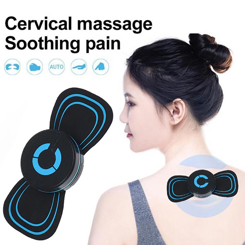 Portable Neck Massager Mini Electric Comfortable Intelligent Massage Cervical Meridian Stickers Massager Muscle Pain Relief