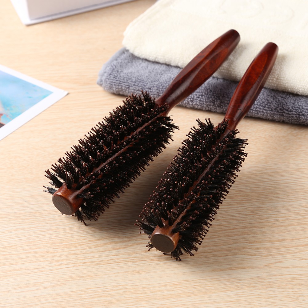 4 Sizes Professional Salon Styling Tools Round Hair Comb Hairdressing Curly Hair Brushes Comb Wooden Handle