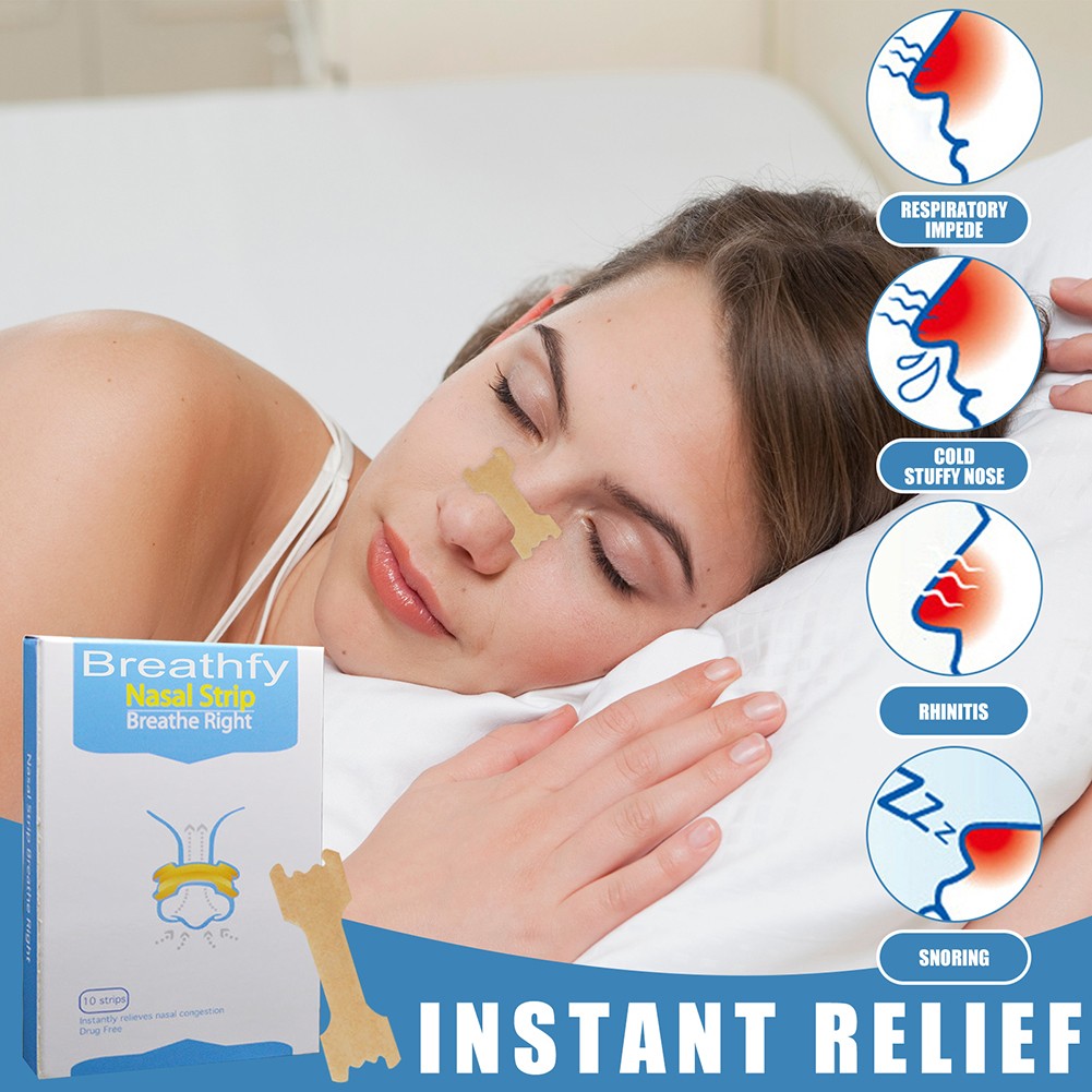 10pcs Anti Snoring Congestion Nasal Strips Easier Better Breathe Relief Strips Anti Snoring Congestion Easier Better