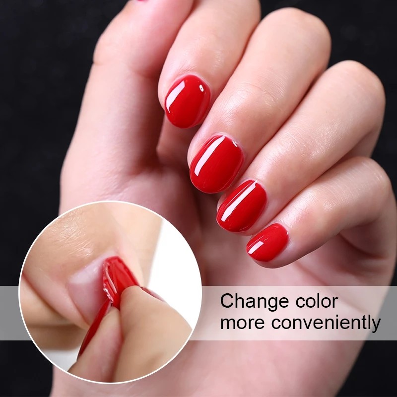 Mshare Easy UV Peel Off Base Coat Gel Long Wear Manicure Nail Polish Nail Art No Wipe Top Coat Lacquer Enamel Semi Permanent