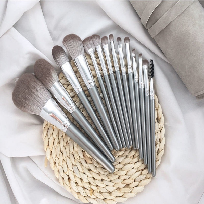 Luxury 14 Pieces Makeup Brushes Set Professional Cruelty Free Makeup Brushes Wooden Handle