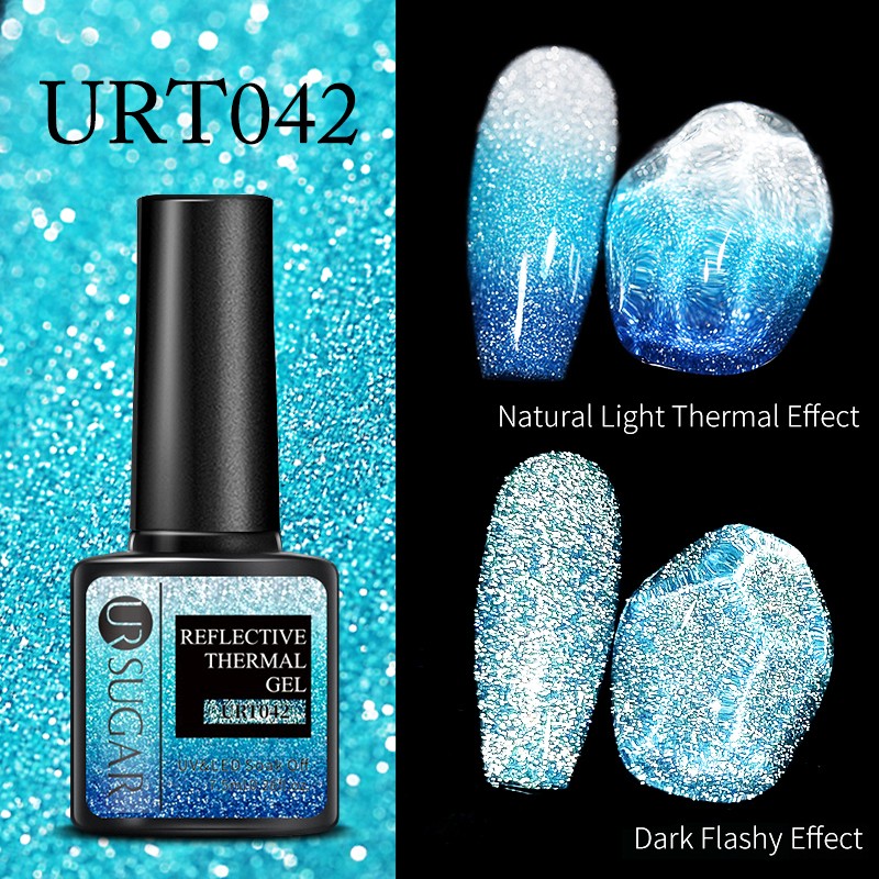 UR Sugar Glitter Thermal Gel Nail Polish Reflective Purple Blue Nail Gel Semi Permanent Varnish Soak Off UV Gel All For Manicure