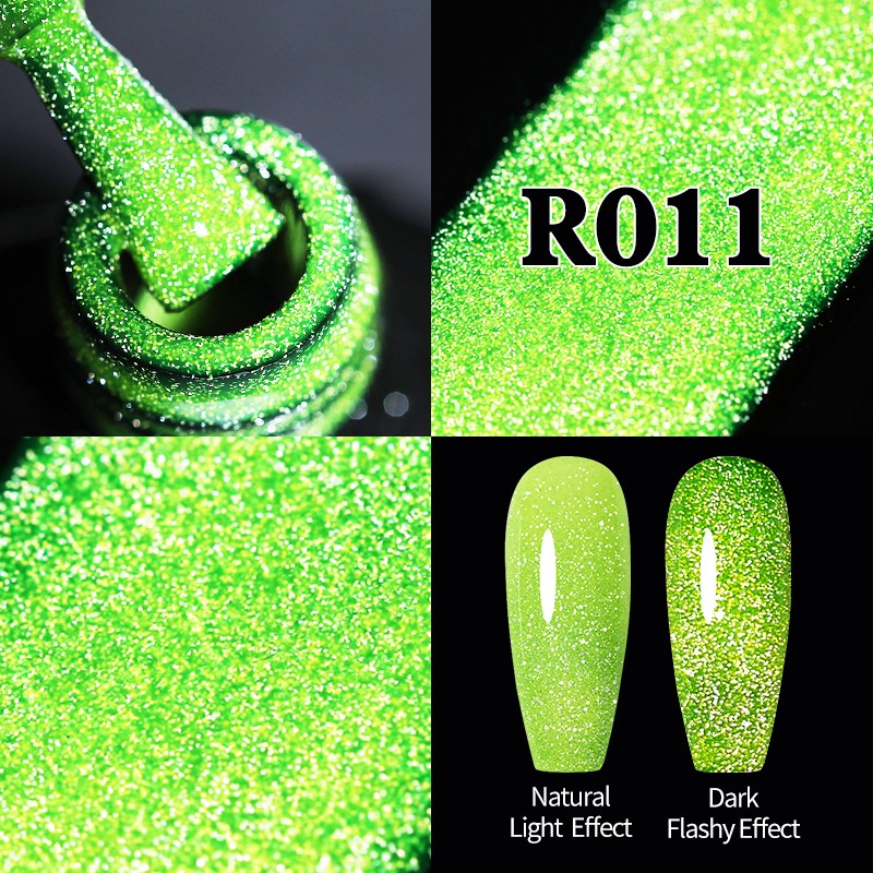 UR SUGAR Neon Reflective Glitter Gel Nail Polish Fluorescence Orange Blue Green Semi Permanent Soak Off UV LED Nail Gel Art