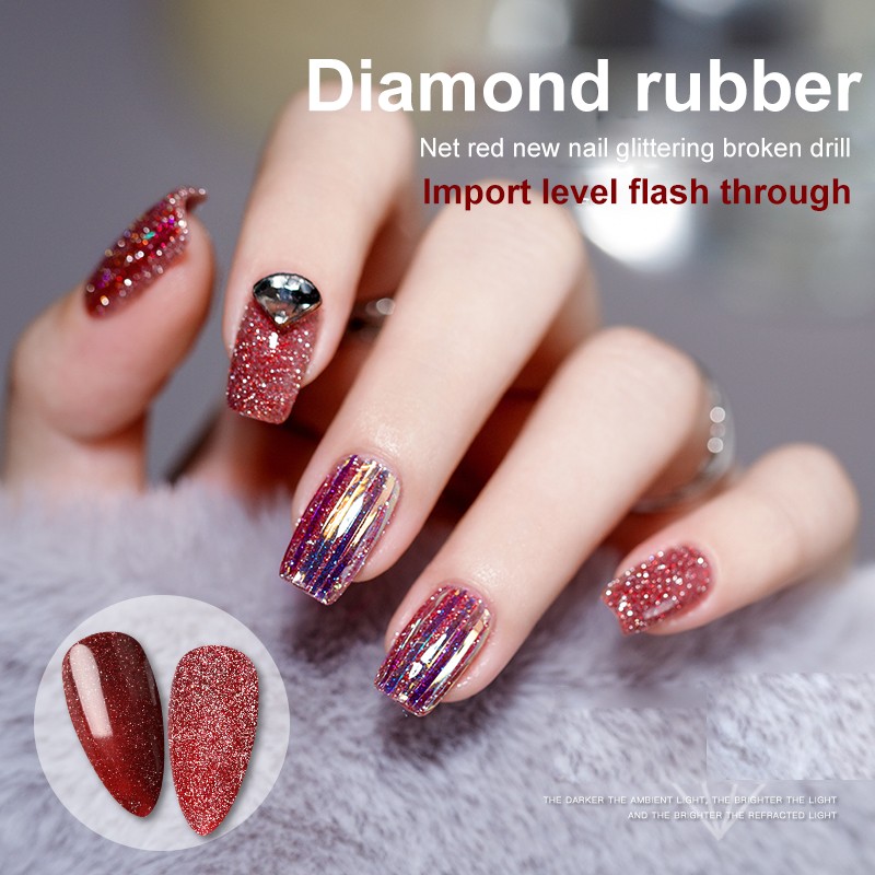 Nail Art Broken Diamond Gel Explosion Diamond Nail Glue Nail Model Gel Powder Light Glue Gel Nail Polish Glue TSLM1