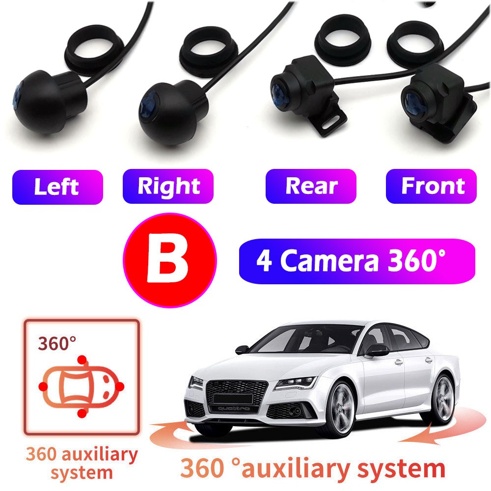 360° Panoramic Camera 720P HD Rear/Front/Left/Right 360 Panoramic Car Accessories Android Radio