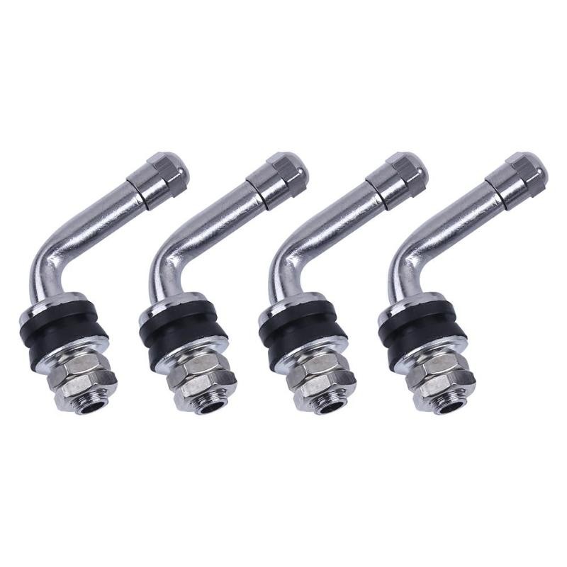 4pcs 90 degree angle bolt in tubeless chrome plated metal tire valve