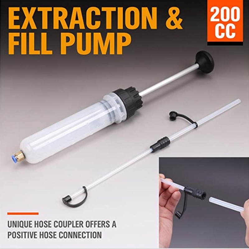 Car Oil Liquid Extractor Auto Air Pump Filling Syringe Bottle Auto Transfer Fuel Extraction Hand Pump Tools 200cc