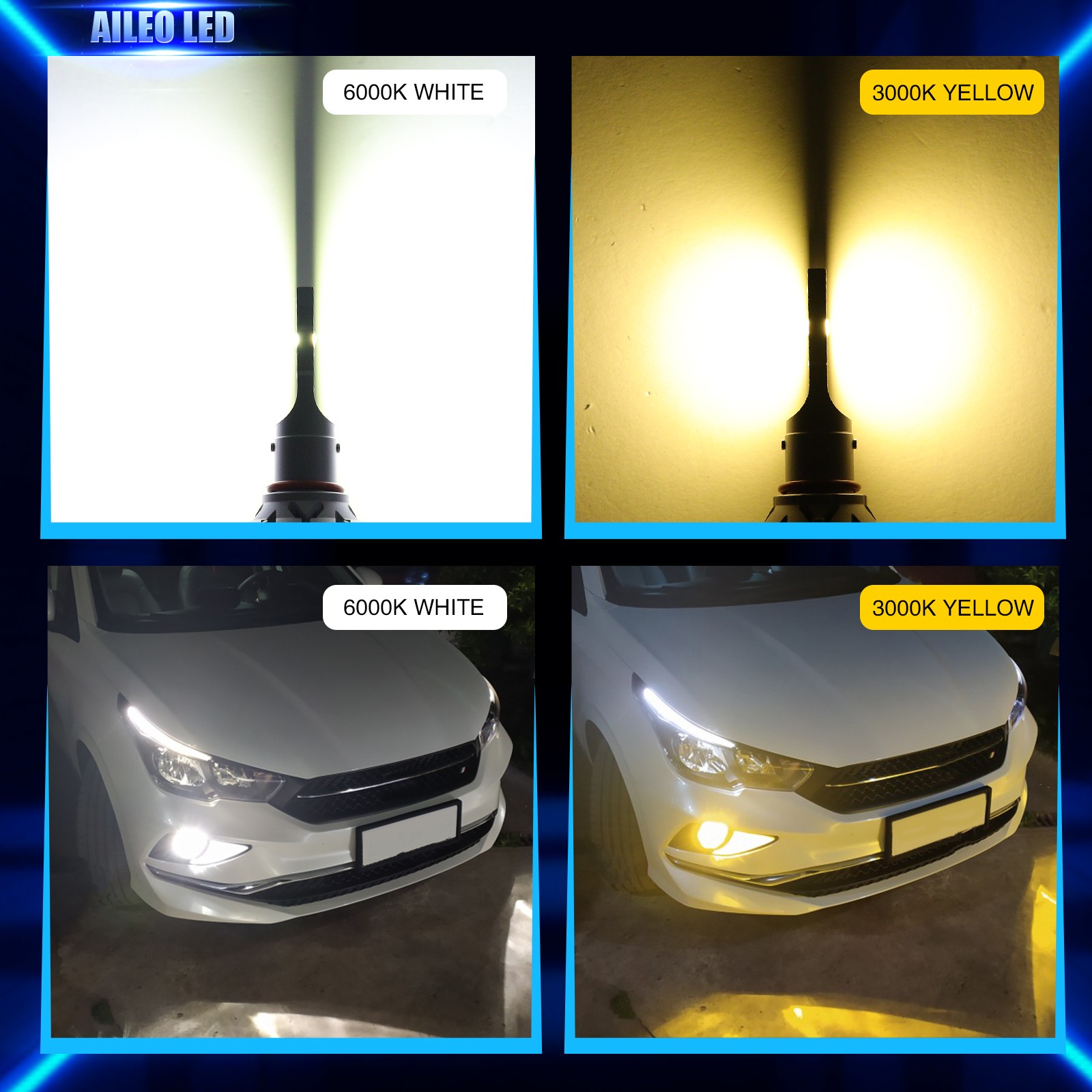 H7 H8 LED Fog Lamp 12000LM Canbus H11 Headlight 9005 HB3 9006 HB4 9012 HIR2 Car Anti Fog Light Bulb for Audi BMW VW Benz Toyota