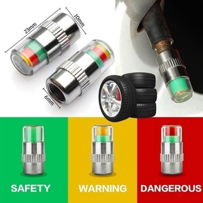 Wireless Car Tire Pressure Cap Valve Nozzle Tire Pressure Gauge Monitor External Tire Cap Vacuum Pressure Detection Warning Cover