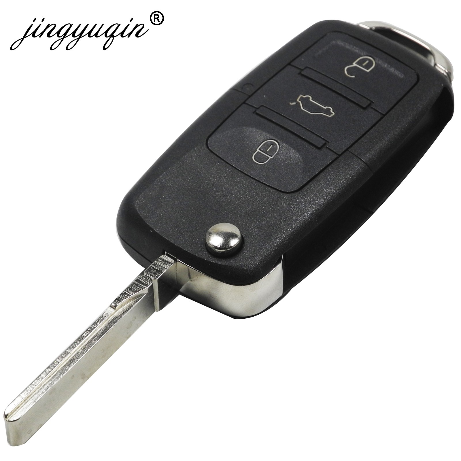 jingyuqin 3 Button Flip Remote Car Key Fob For VW Passat Polo Skoda Seat Polo/Golf/Beetle 1J0959753 Da/Ah 1K0959753G 434Mhz ID48