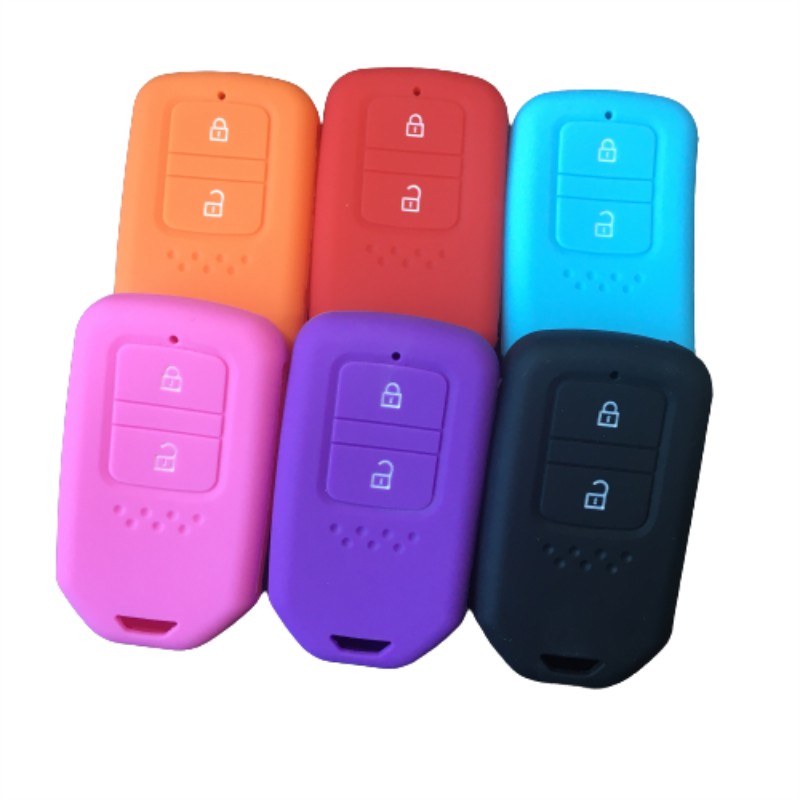 2 Button Silicone Rubber Car Key Cover Case Holder For Honda Vesel City Civic Jazz CRV Crider HRV Fit Frees Up Smart Key