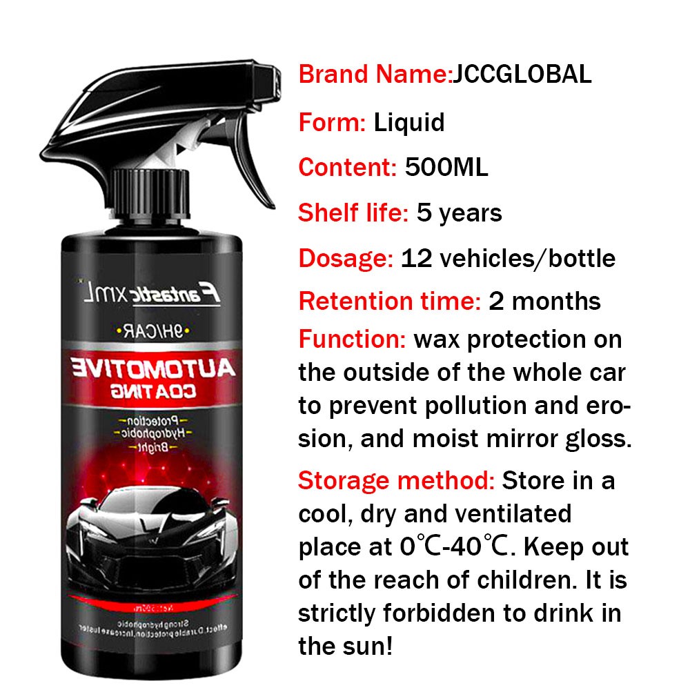 500ml Auto Ceramic Coating Nano Liquid Quatine Nano Hydrophobic Polishing Film Coating Coating Agent Car Polish Nano Coating