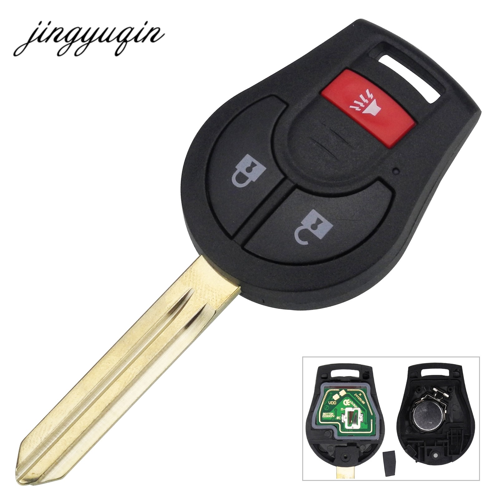 jingyuqin 3/4 Button 315MHz Remote Car Key For Nissan Keyless Entry 46 Chip Fob Transmitter CWTWB1U751 TWB1U761 H0561-C993A