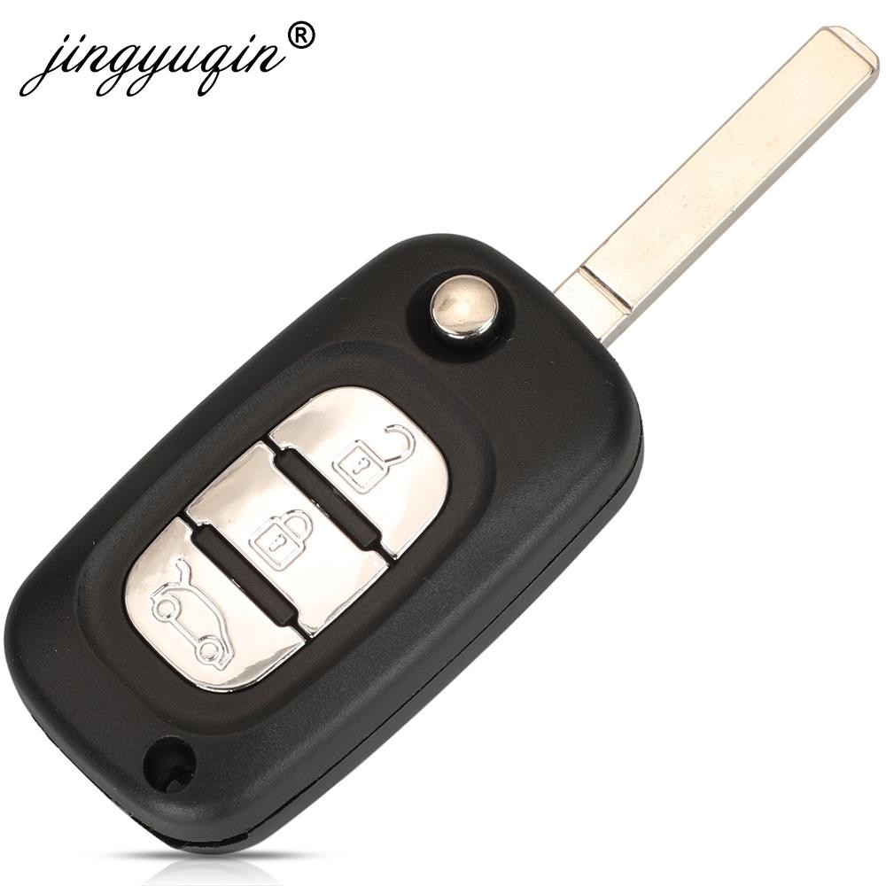 jingyuqin Flip Remote Key Fob 2/3 Buttons 433MHz ASK ID46 PCF7961 For Mercedes-Benz Citan 2012 - 2019 Smart W364