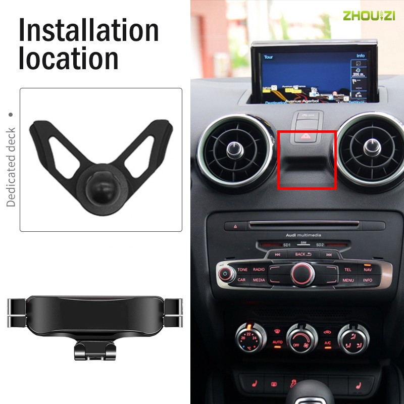 Car Mobile Phone Holder Air Vent Outlet Clip GPS Gravity Navigation Bracket for Audi A1 Sportback 8XA 8XF 2011-2019 Accessories