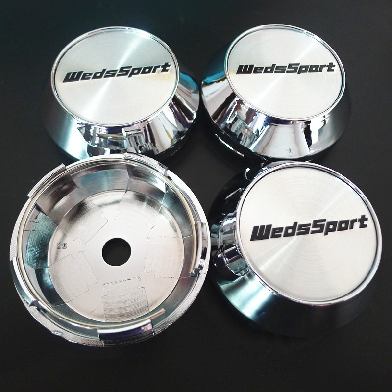 4pcs 65mm WedsSport Wheel Center Caps Hub Weds Sport Logo Emblem Badge Rims Cover Car Styling Accessories