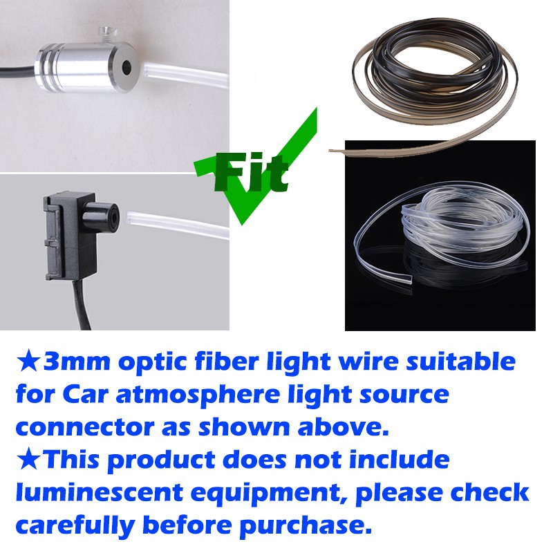 3mm Fiber Optic Neon Wire Extension Strip Light Invisible Guide Accessories for Car Interior Ambient Lighting Equipment