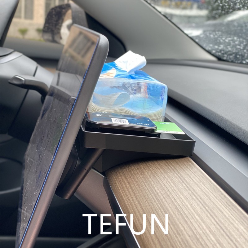 For Tesla Model 3 Y Screen Rear Storage Box Magnetic Hidden Srorage Tray Tissue Box Accessories