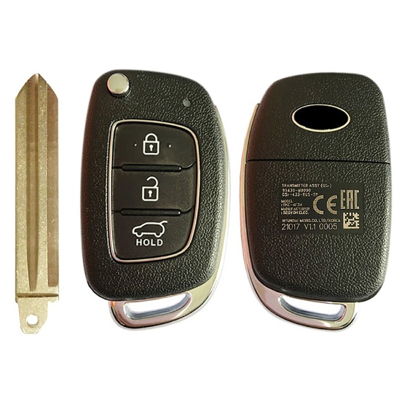 CN020116 Original 3 Button Flip Remote Key for 2016-2019 Hyundai Creta Model with 433MZ Frequency 4D60 Chip FCCID 95430-M0000