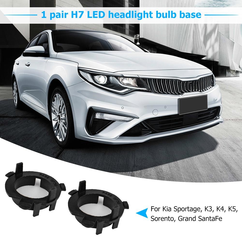 1 Pair H7 LED Car Headlight Bulb Adapters Base Holders Retainer For Hyundai Nissan Kia Auto Lights Accessories