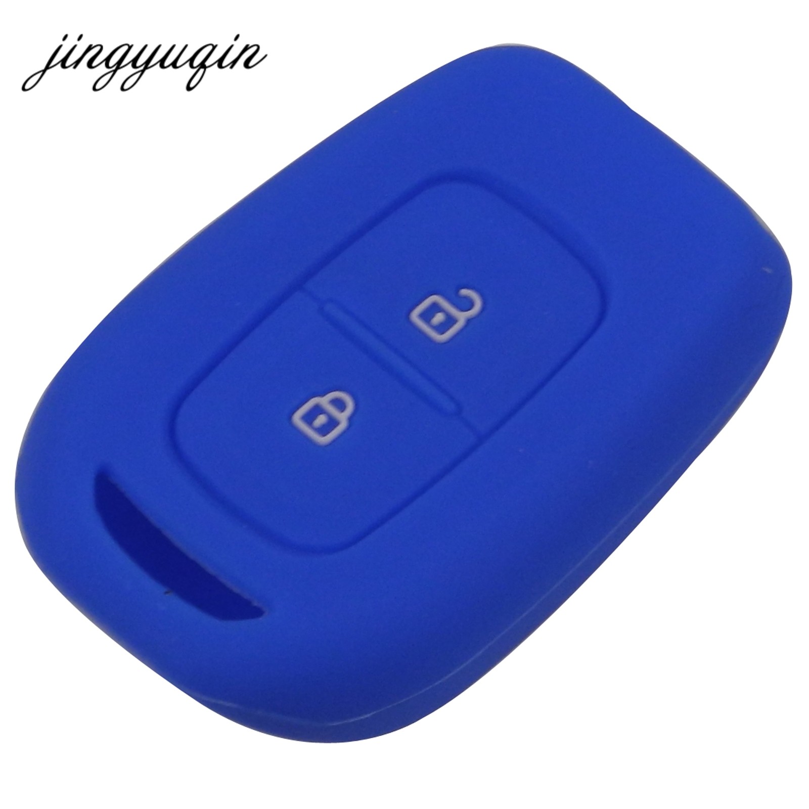 jingyuqin 50pcs 2 Buttons Silicone Key Case For Renault Scenic Master Megane Duster Logan Clio Captur Laguna Fluence Remote Fob