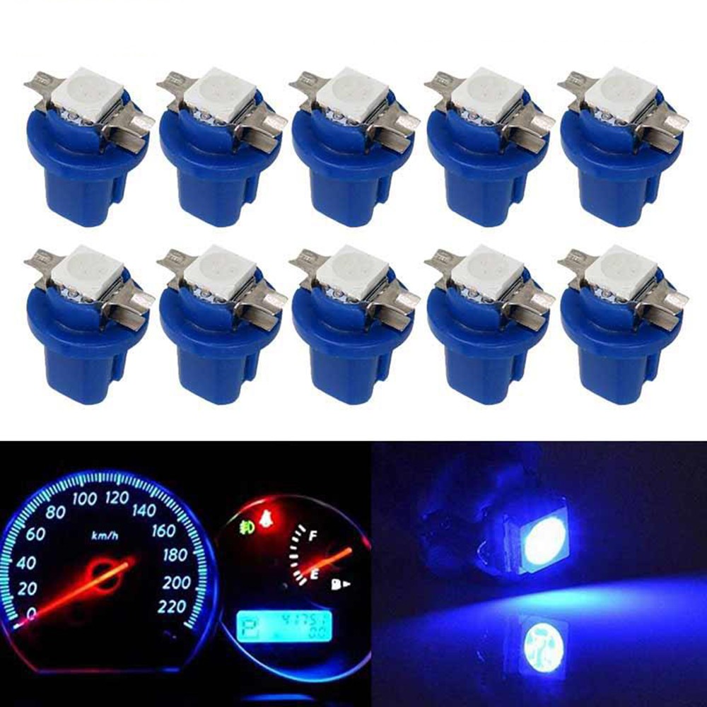 10pcs LED Light Car Speed ​​Gauge Dash Bulb Dashboard Instrument Light Wedge Interior Lamp B8.5D 509T B8.5 5050 LED 1 SMD T5 Lamp