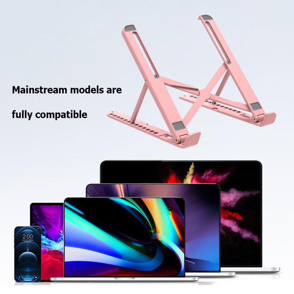 2 in 1 Universal Laptop Phone Anti-slip Foldable Desktop Stand Support Adjustable Riser Portable Tablet Desk Stand Bracket