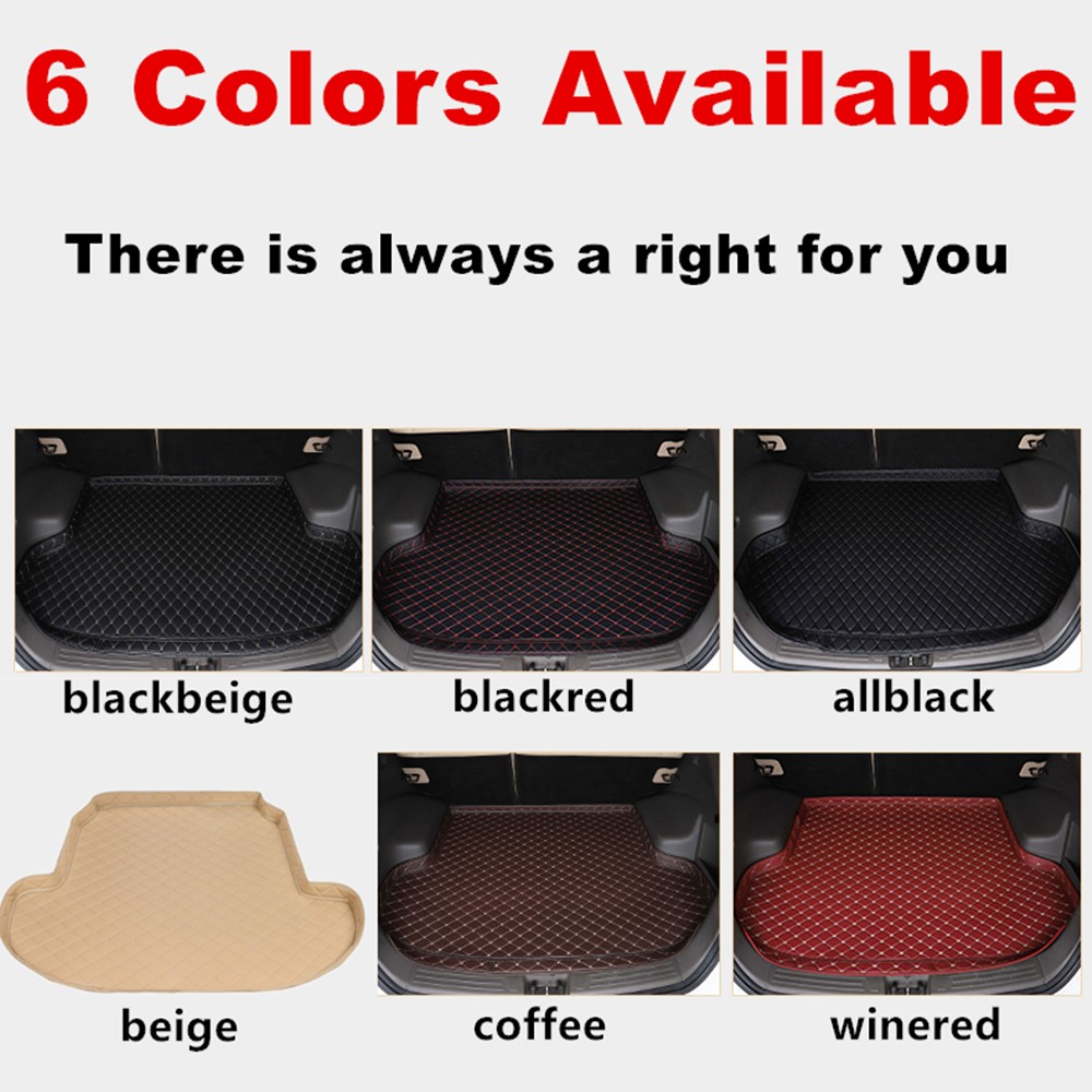 SJ 6 Colors Waterproof Car Trunk Mat Boot Tray Liner Rear Cargo Pad Fit For Citroen C-Elysee C5 C4 Picasso (2008-2018 Year)