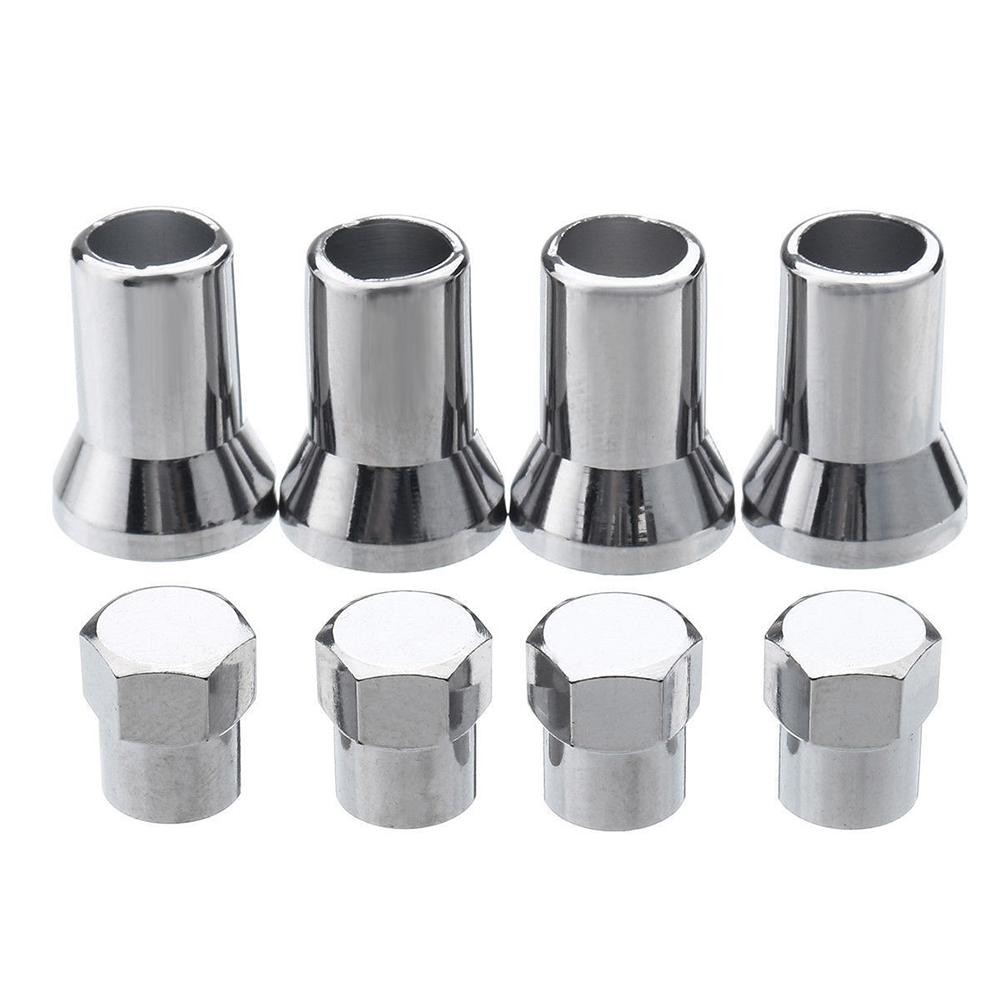 Auto 4pcs/set TR413 Chrome Car Truck Tire Wheel Tire Valve Stem Hex Caps Case w/ Sleeve Cover Left Right Front Rear