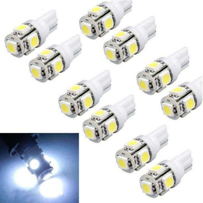 10 قطعة/مجموعة تيار مستمر T10 5050 5SMD سيارة القراءة مصباح على شكل قبة سيارة LED 12 فولت المحمول لوحة ترخيص ضوء سيارة إسفين الداخلية الجانب ماركر ضوء