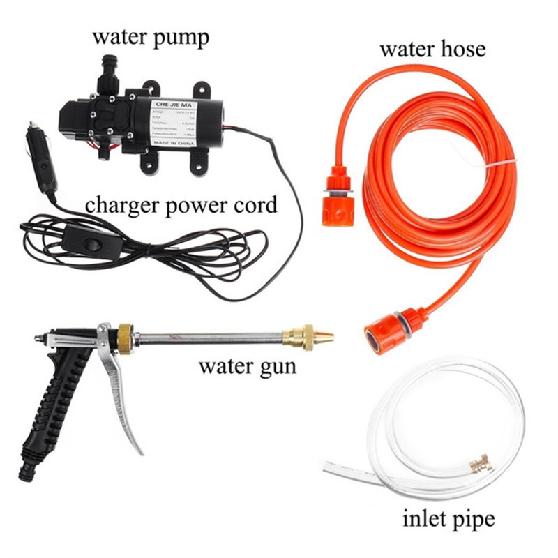 12V 80W 120PSI Car High Pressure Washer Gun Portable Car Wash Gun Kit