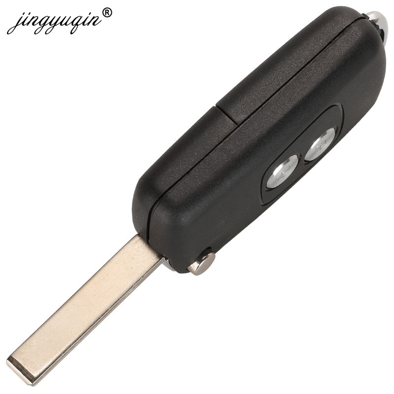 jingyuqin 2 BTN Modified Flip Remote Car Key Shell For Citroen C1 C2 C3 C4 Picasso Xsara Peugeot 206 306 307 107 207 407 Partner