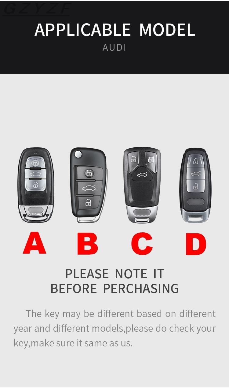 Carbon Fiber Key Case Cover For Audi A1 A3 8P 8V 8L A4 A4L B6 B7 B8 A5 8T A6 C5 C6 C7 A7 4G A8 4E D3 D4 8N 8J Q5 Q7 TT S3 4 6 8