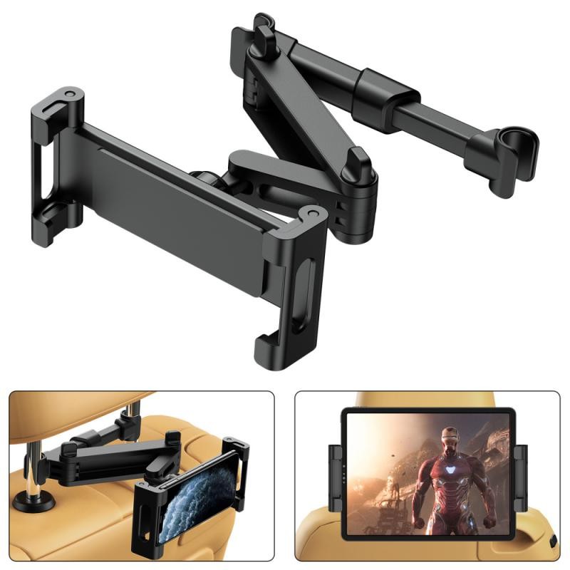 Car back seat mobile phone ipad bracket car headrest bracket rear row lazy telescopic bracket for 4-11 inch mobile phone