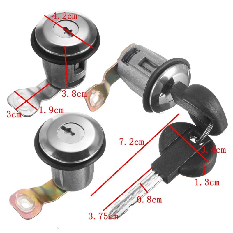 Door Lock Barrel Lock Kit Compatible with Peugeot Xsara Partner for Citroen Berlingo, OE #252522, 9170.G3, 9170.CW