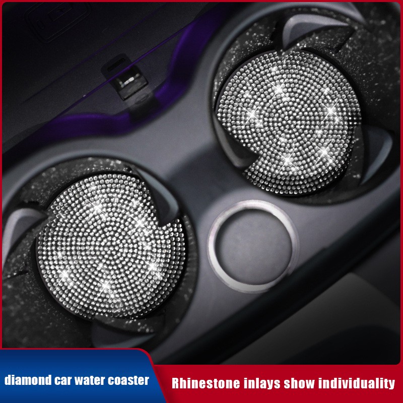 Anti-slip mat car water coaster universal diamond studded car anti-slip pad coaster diamond anti-slip mat interior accessories