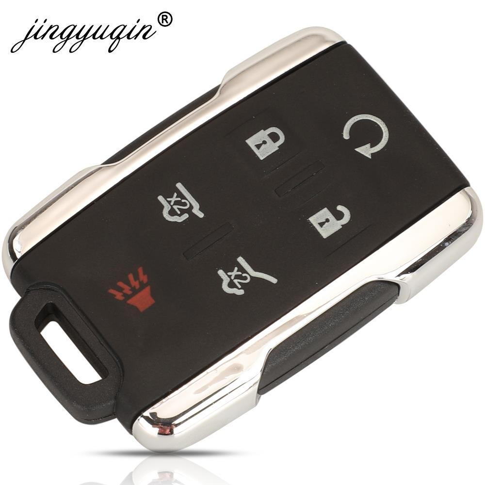 jingyuqin 3/4/5/6BTN Keyless Entry Case For GMC Yukon XL Chevrolet Tahoe Suburban Sierra Silverado Remote Key Case