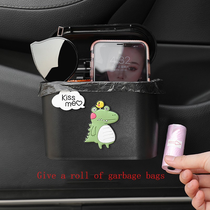 Cute creative personality car door hanging trash can car supplies sundries new storage box car interior supplies female parts