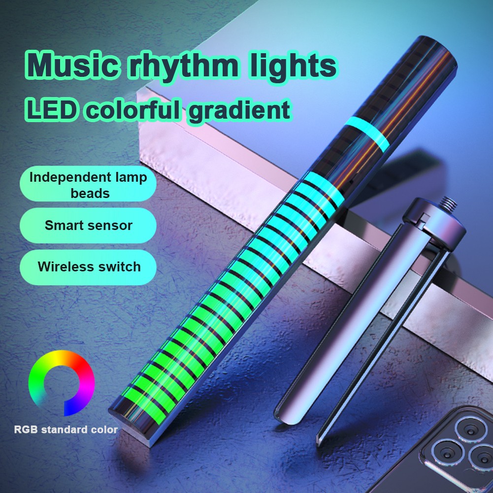 D10 APP Control Voice Activated Rhythm Lamp 32 Bit RGB Audio Spectrum Bar Pickup DJ LED Level Light Bar for Car Atmosphere Light