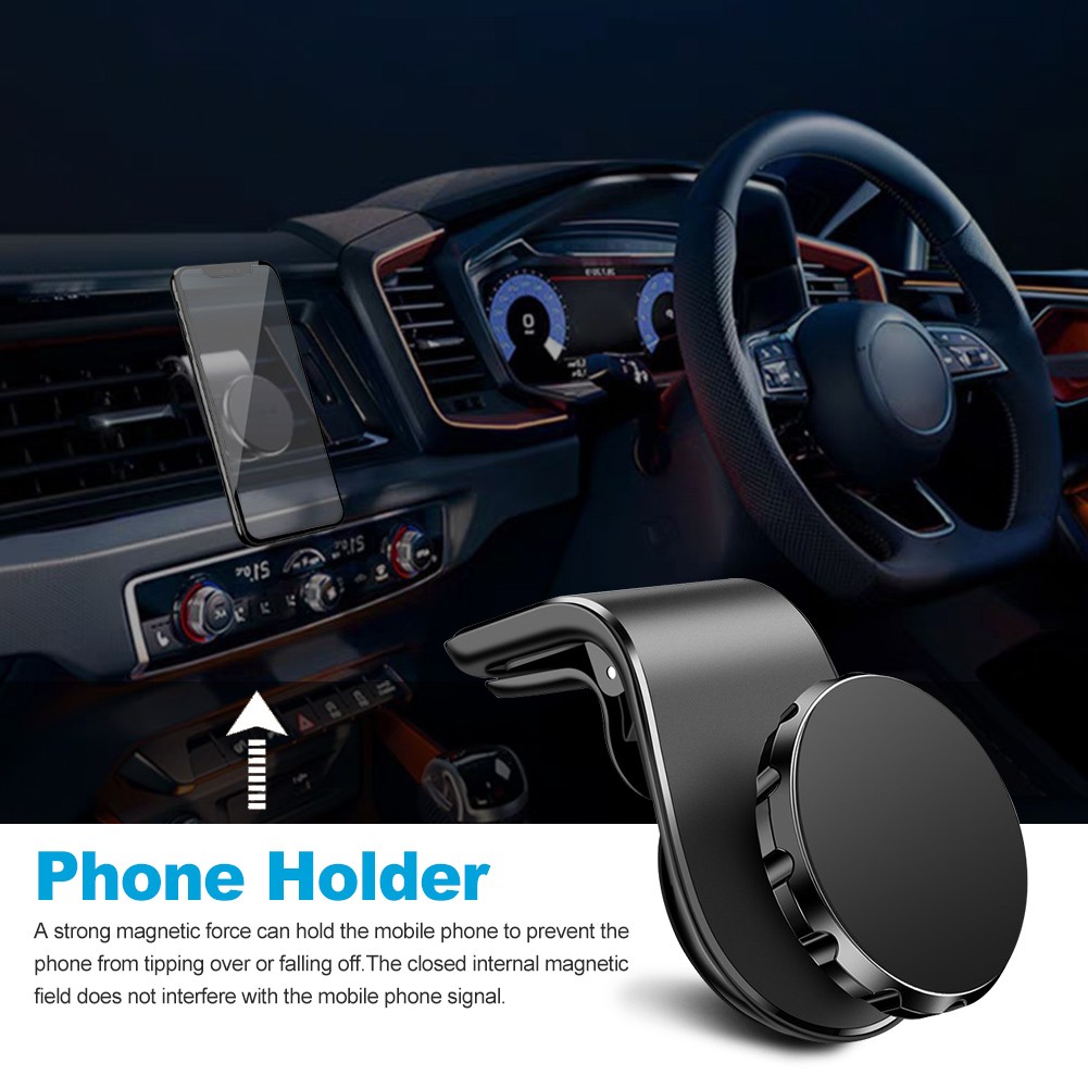 2pcs 360 degree rotation interior accessories aluminum alloy phone holder non-slip aromatherapy fixed car air vent easy to install