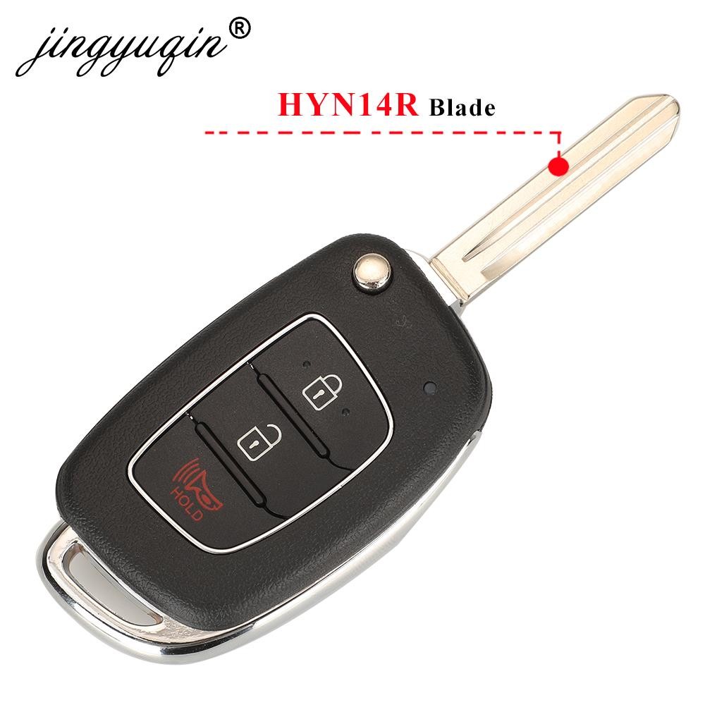 jingyuqin 10pcs Remote Car Key Flip Shell For Hyundai Santa Fe Creta Elantra Verna Solaris IX25 IX35 IX45 HB20 Horizontal Blade