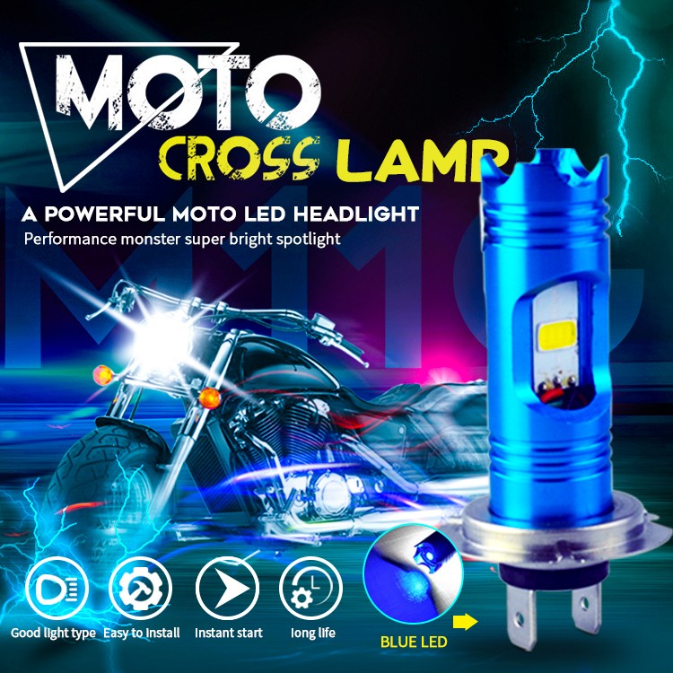 Plug and Play 8W 850lm H7 LED Motorcycle Headlight Scooter Motorcycle Headlamp Light Bulb Accessories 6000K White 12V