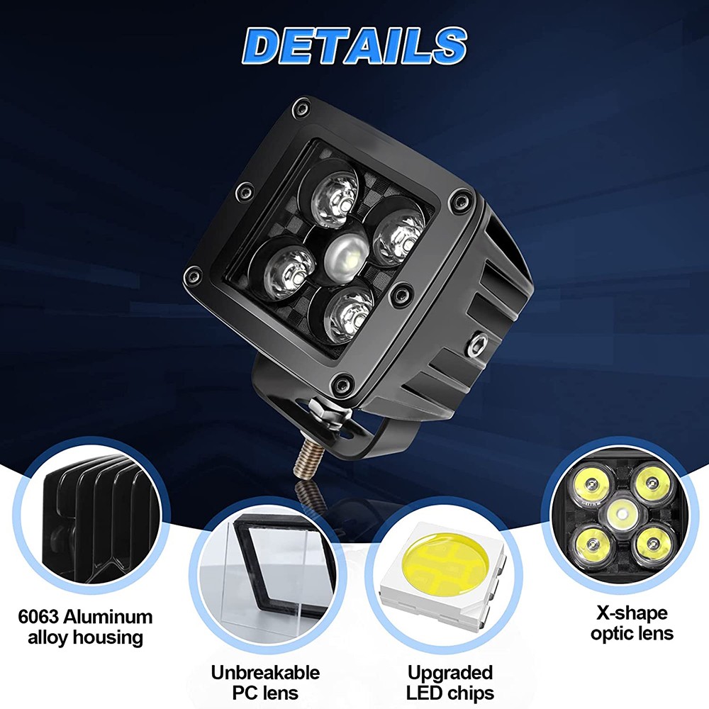 Luyoo 3 Inch LED Work Light/Light Bar Offroad 12V 24V Led Work Blocks Lamp Spot Beam Led Headlights Tracking For SUV Cars 4x4 ATV UTV